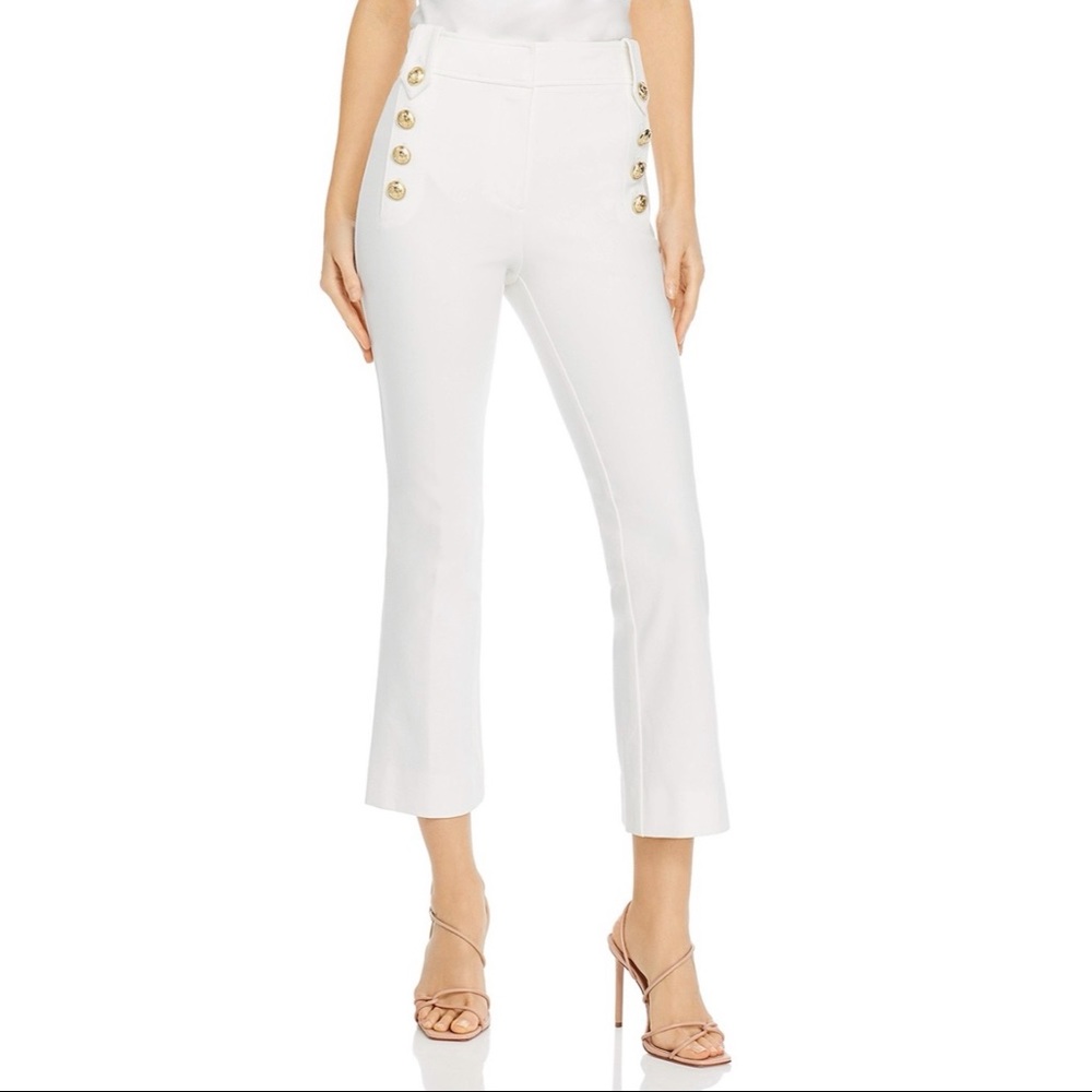 NEW Derek Lam 10 Crosby Robertson Sailor Cropped Trousers White Size 0